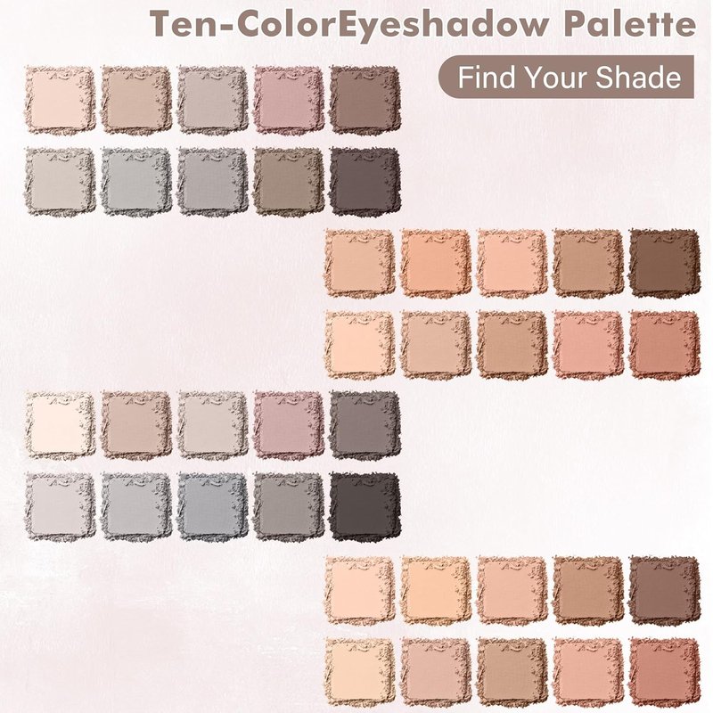Skiennix Matte Eyeshadow Palette - Ten High-Pigmented Neutral Shades | Blendable, Vegan & Cruelty-Free