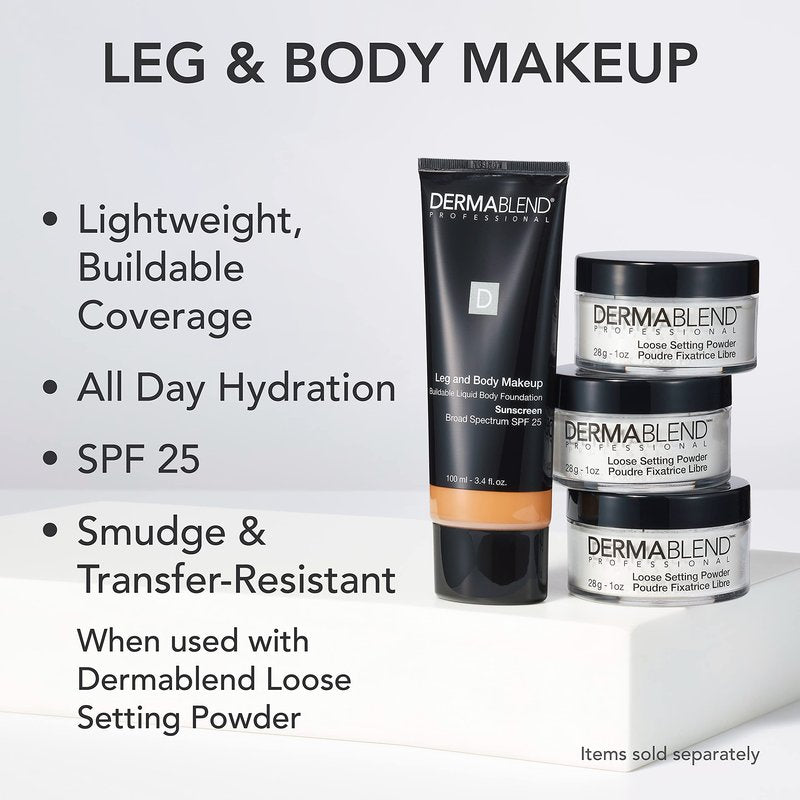 Dermablend Leg and Body Makeup Foundation with SPF 25, 20N Light Natural, 3.4 Fl. Oz.