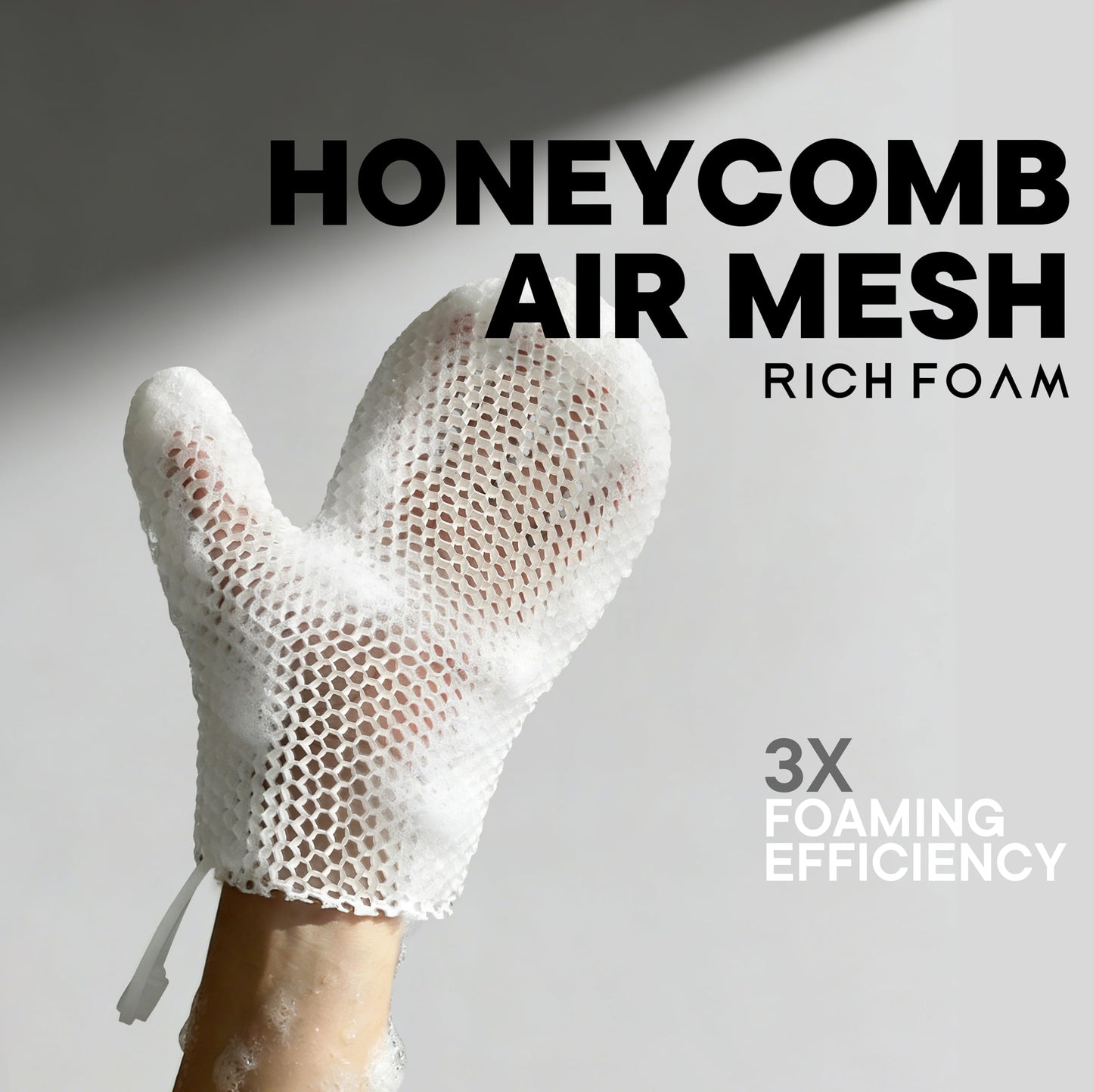 Bath Mitt - Exfoliating Glove, Honeycomb Body Scrubber,Massage Body Scrub Gloves for Home Spa,Mitt Sponges for Cleaning Body,Deep and Gentle,Fast foaming (White(Softer,Medium Size))