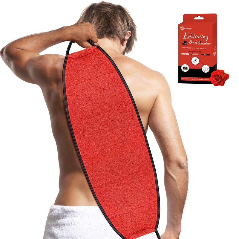 Evridwear Exfoliating Body Scrubber with Handles Back Washer Back Scrubber for Shower Bath Dry Skin Whole Body Deep Clean Men Women(Moderate Exfoliation)