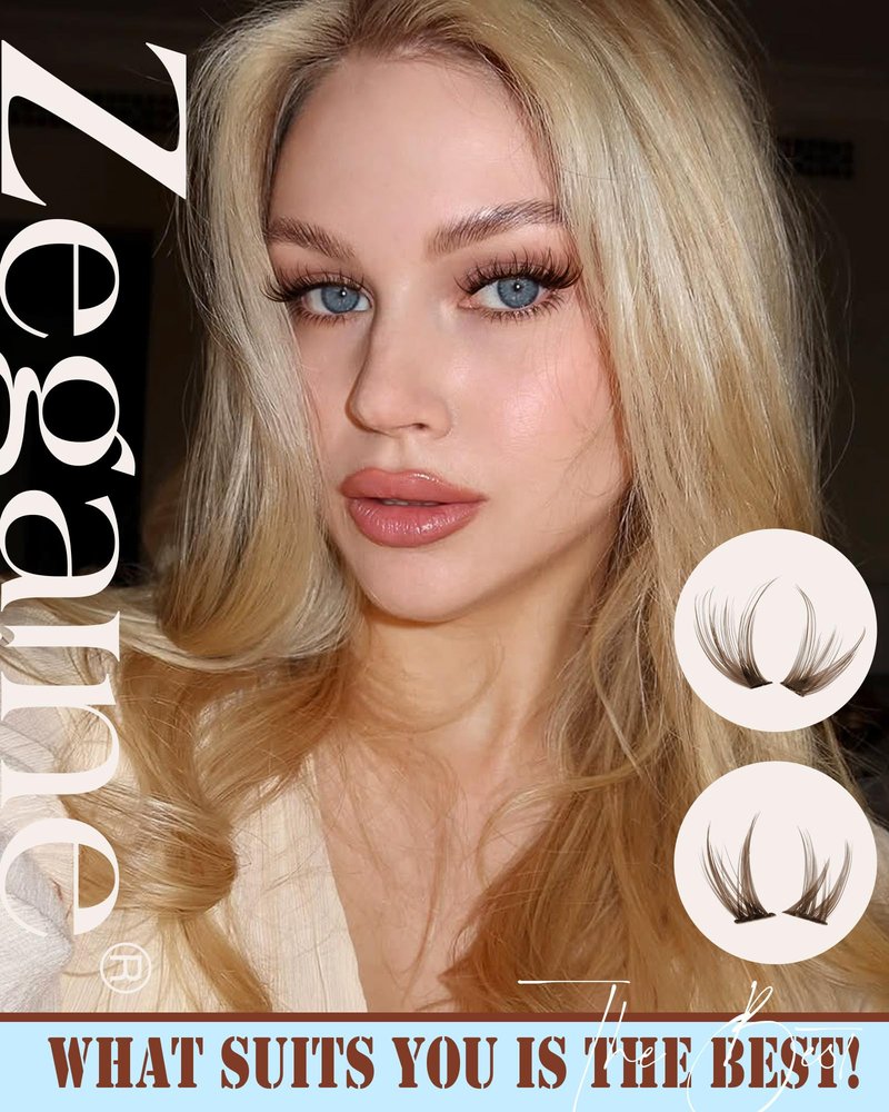 Brown Lash Clusters With Bottom Eyelash Clusters Natural Look Cluster Eyelash Extensions 300Pcs Brown Wispy Lash Clusters D-Curly Individual Lashes 10-16MM by Zegaine