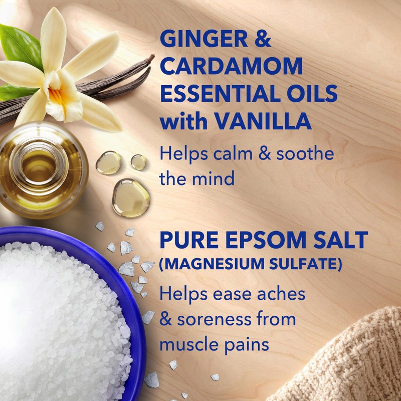 Dr Teal's Epsom Salt Magnesium Soak, Vanilla Comfort, 3 lbs (Pack of 4)
