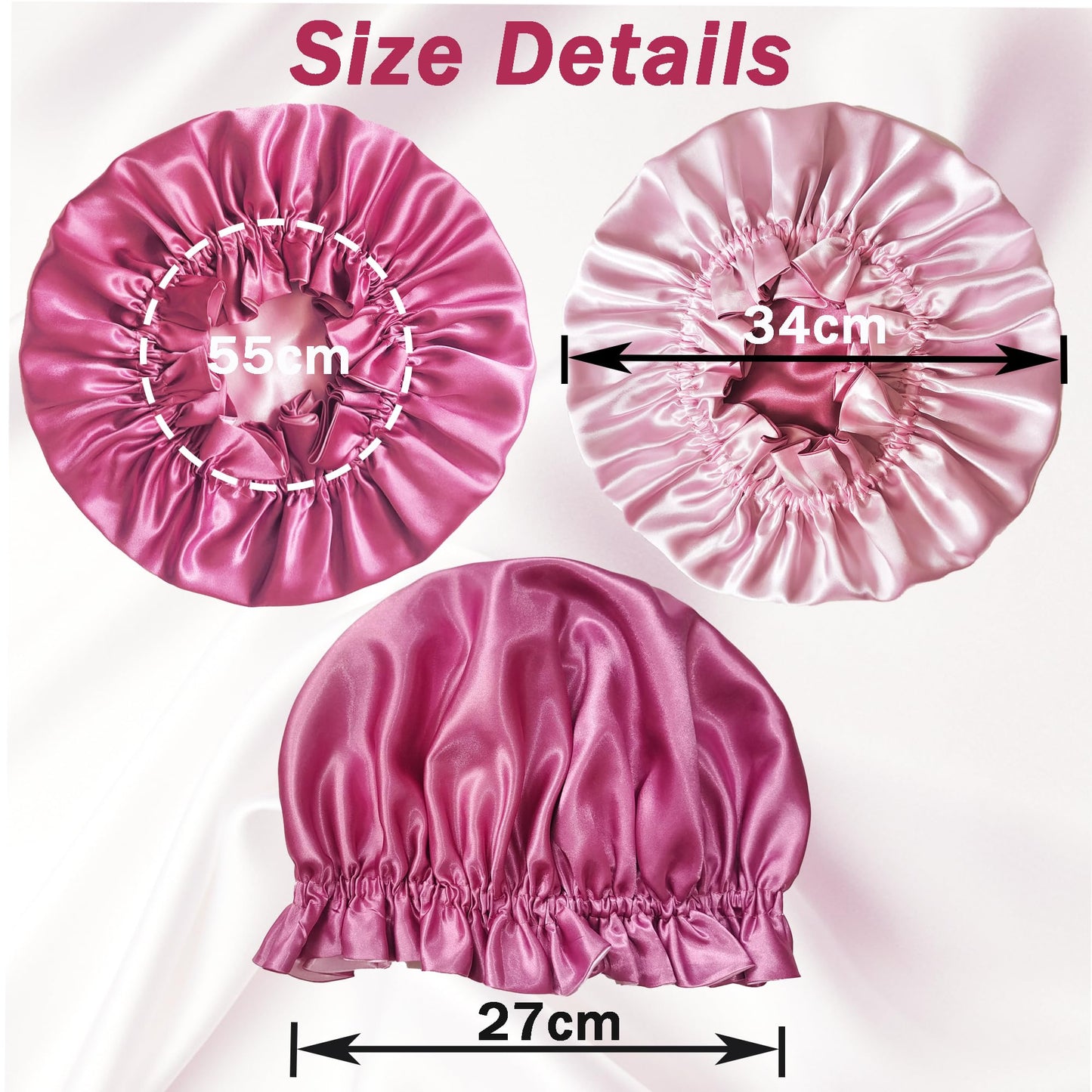 vidsel Silk Bonnet for Sleeping Women, Satin Hair Bonnets for Women, Double Layer Reversible Hair Wrap Lined Sleep Cap for Braid Curly Hair