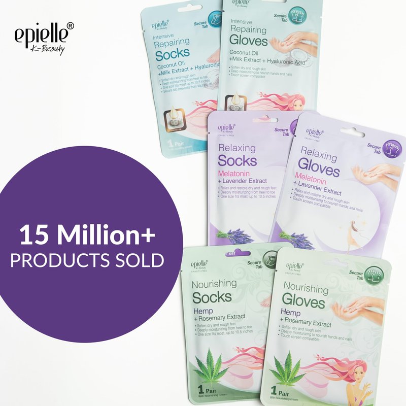 Epielle Relaxing Foot Mask 6 Pairs, Soften and Restore with Melatonin & Lavender Extract, Deep Moisturizing Socks for Dry, Cracked Feet, Self Care Gifts for Women, Spa Kit, Mothers Day Gifts