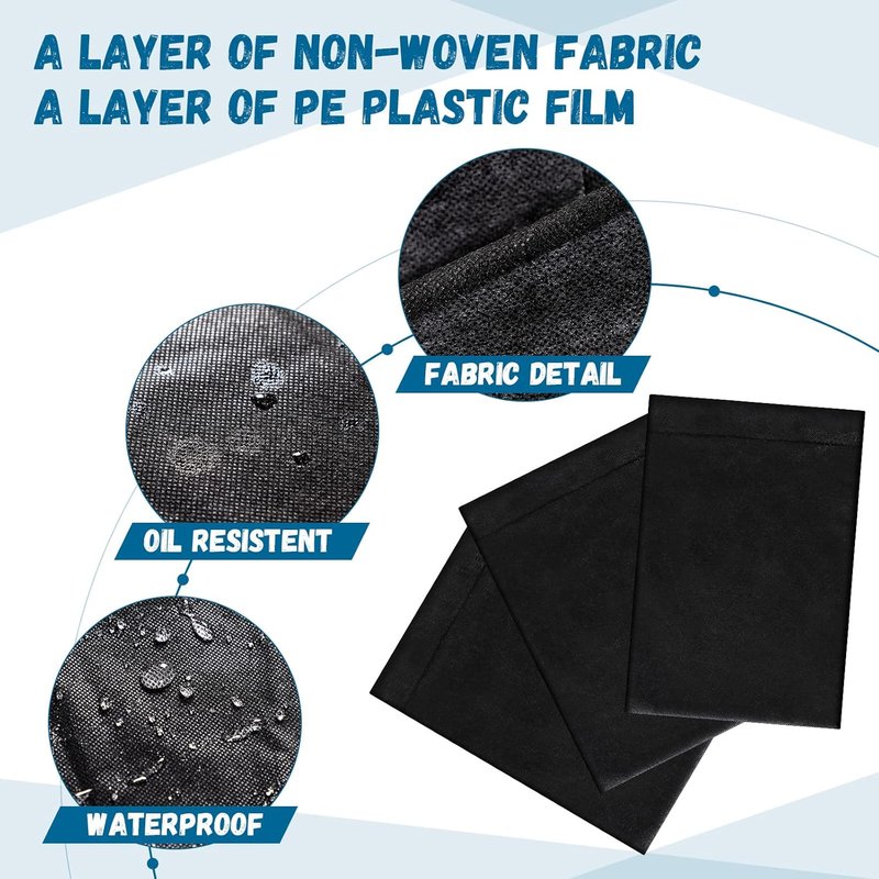 Kinlop Disposable Bed Sheets - 100 Pieces, Breathable Non-Woven Massage Table Covers | Black 31.5 x 71 Inch