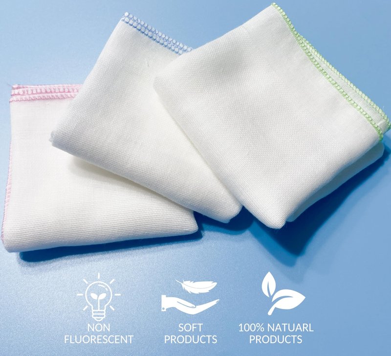 Arumary 100% 8 Packs Cotton Baby, Kid and Women Handkerchief (All White)