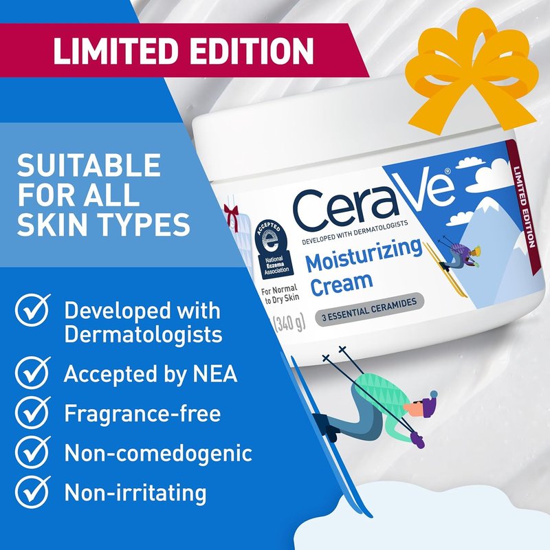 CeraVe Moisturizing Cream - Hydrating Daily Moisturizer for Dry Skin | 12 Ounce, Oil-Free & Fragrance-Free