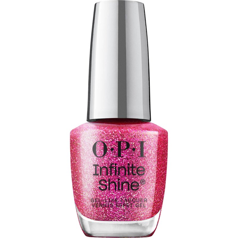 OPI Infinite Shine Candy 4 My Sweet Tart | Sheer Bright Fuchsia Pink Shimmer Long Wear Nail Polish | Good Enough to Treat Collection | Holiday 2025