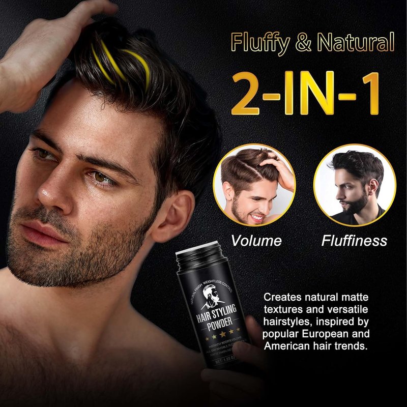Skiennix Hair Styling Powder - Men's Texture Powder for Volume & Flexible Hold | 30g Matte Finish