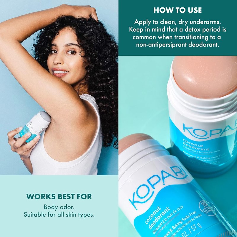 Kopari Coconut Deodorant - Aluminum Free, Non-Toxic & Plant-Based - Long Lasting Protection, 2 oz