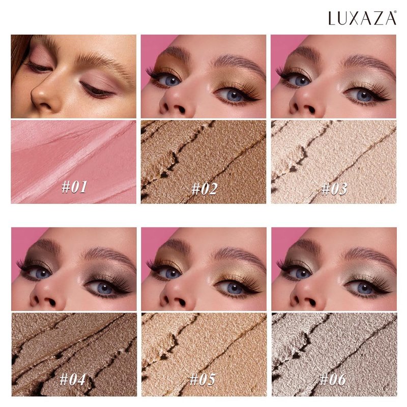 Neutral Eyeshadow Stick Makeup Set - 6PCS Brown Nude Metallic Shimmer & Matte Cream Eye Shadow | Halloween Makeup - Brown Canyon