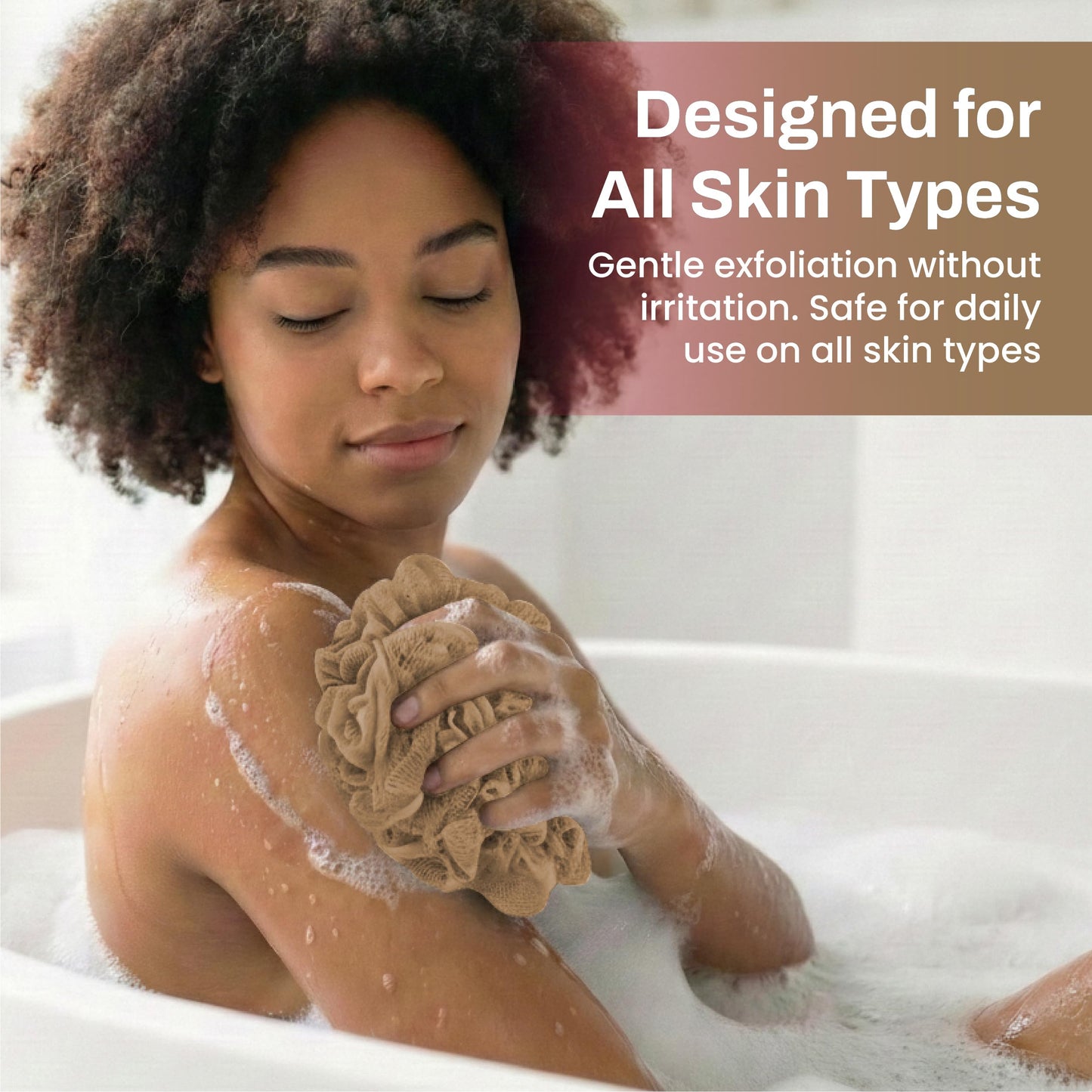 African Net Sponge Authentic (Sapo/Kessa), African Exfoliating Sponge Real African Net Black Owned, African Bath Sponge Back Scrubber, Body Exfoliator Shower Bath Accessories (Beige)