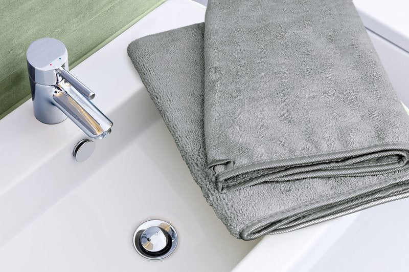 Eurow Microfiber Hand Towels, Ultra Soft, Fast Drying, Super Absorbent, Hypoallergenic, Machine Washable, Gentle on Skin for Bathroom or Kitchen Use, Gray, 16 x 28 in, 2-Pack