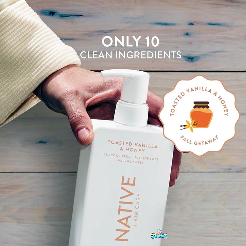 Native Toasted Vanilla & Honey Shampoo & Conditioner Set - Nourishing 8.25 Ounce Duo | Gold