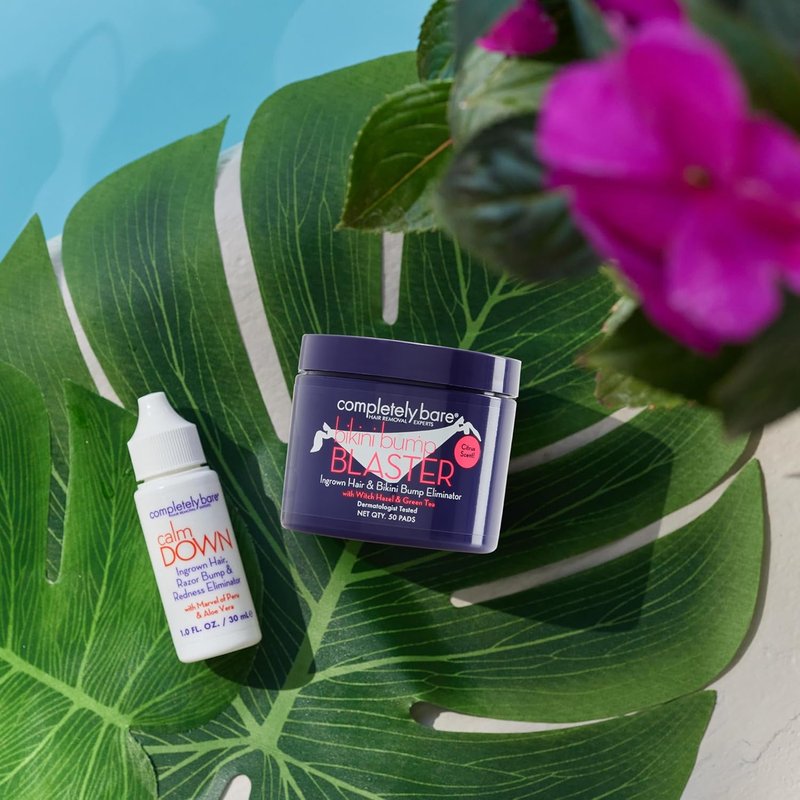 Completely Bare Bikini Bump Blaster - Ingrown Hair & Bump Eliminator with Glycolic Acid | 50 Pads