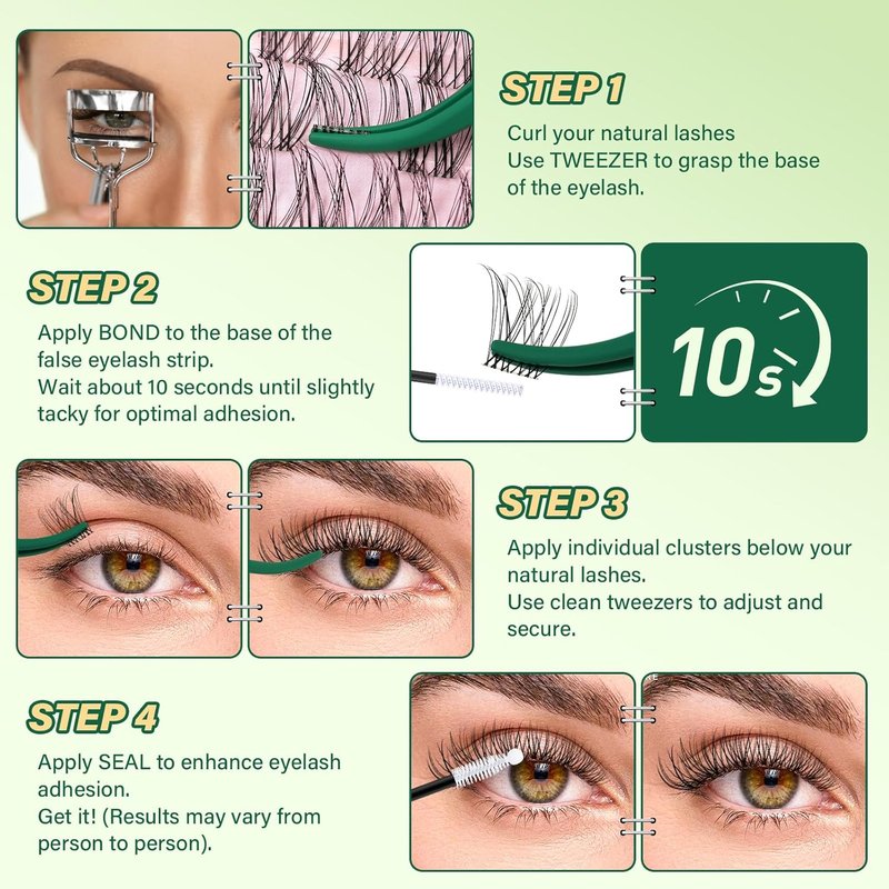 KEYYOU Lash Bond and Seal | Strong Waterproof Cluster Lash Glue - 5ml + 5ml Clear for Comfortable Wear