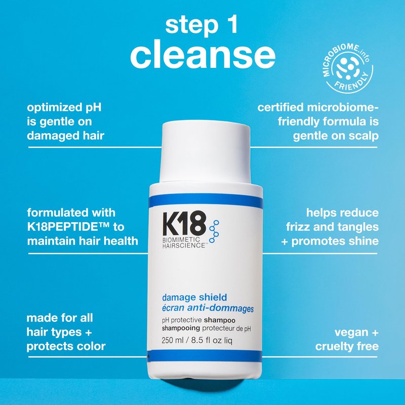 K18 Amazon Exclusive Damage Shield Wash Care Set | Full-Size Color-Safe Protective Shampoo + Conditioner Reduces Frizz And Tangles, Maintains Hair Health, Protects From Damage