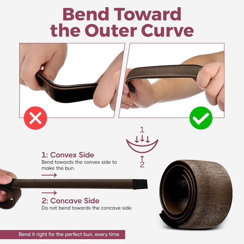 Hair Bun Maker - French Twist Hair Wrap Snap Tool for Effortless Updos | 1 Brown & 1 Dark Brown