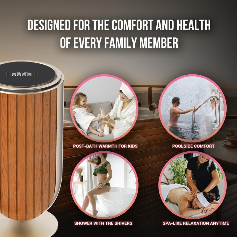 EZZINI 27L Large Towel Warmer Bucket Dryer – Rapid Heating with Automatic Lift Cover, Negative Ion Freshening, 4 Heat Settings & Aromatherapy – Perfect for Towels, Blankets & Bathrobes (Gold)
