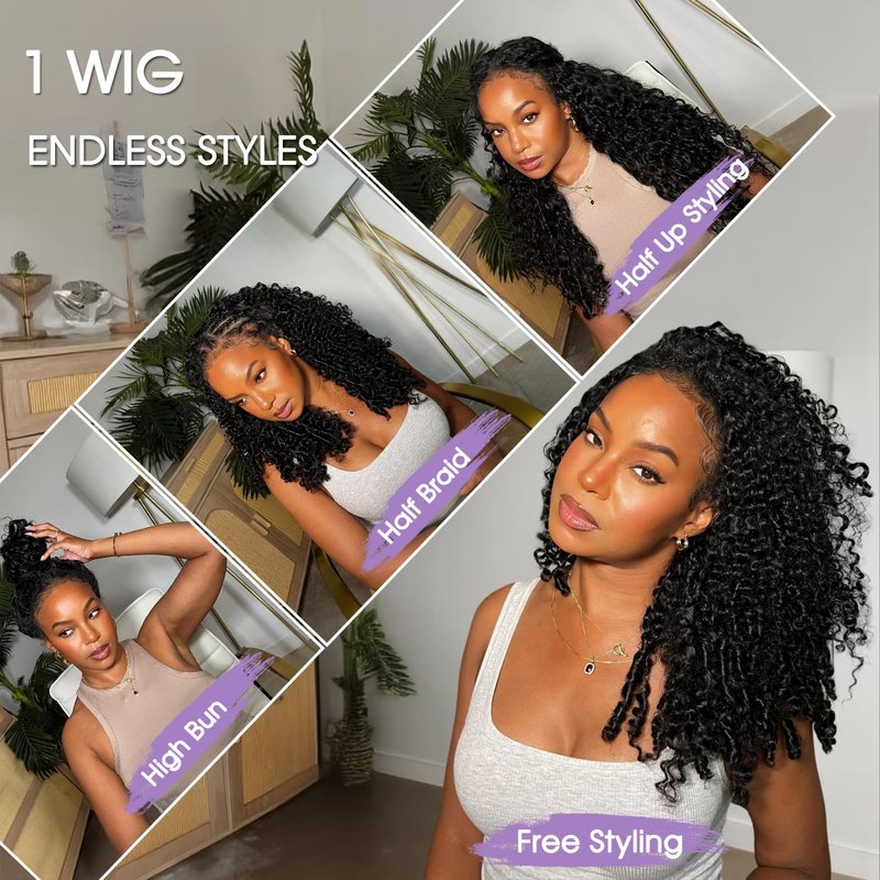 Burmese Curly Half Wig - 220 Density 100% Human Hair | 18 Inch, Beginner-Friendly, Natural Color