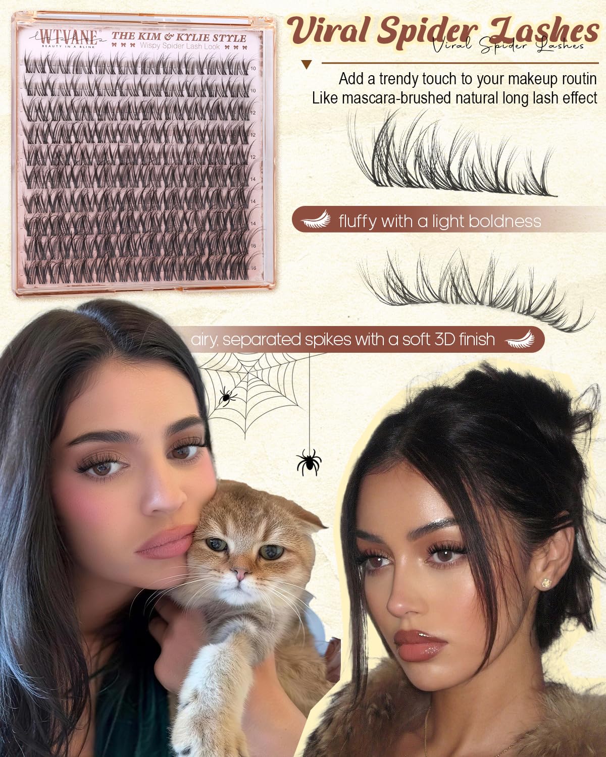 Skiennix Wispy Lash Clusters - Fluffy DD Curl Individual Eyelash Extensions | 10-16mm Natural Look