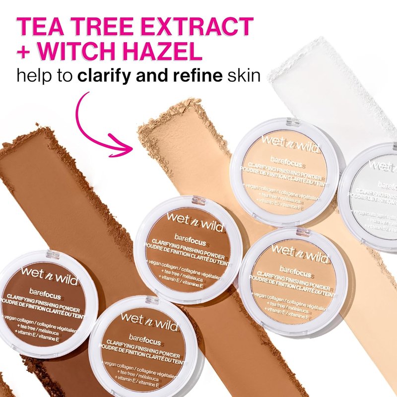Bare Focus Clarifying Finishing Powder - Matte Pressed Setting Powder | Medium-Tan Shade