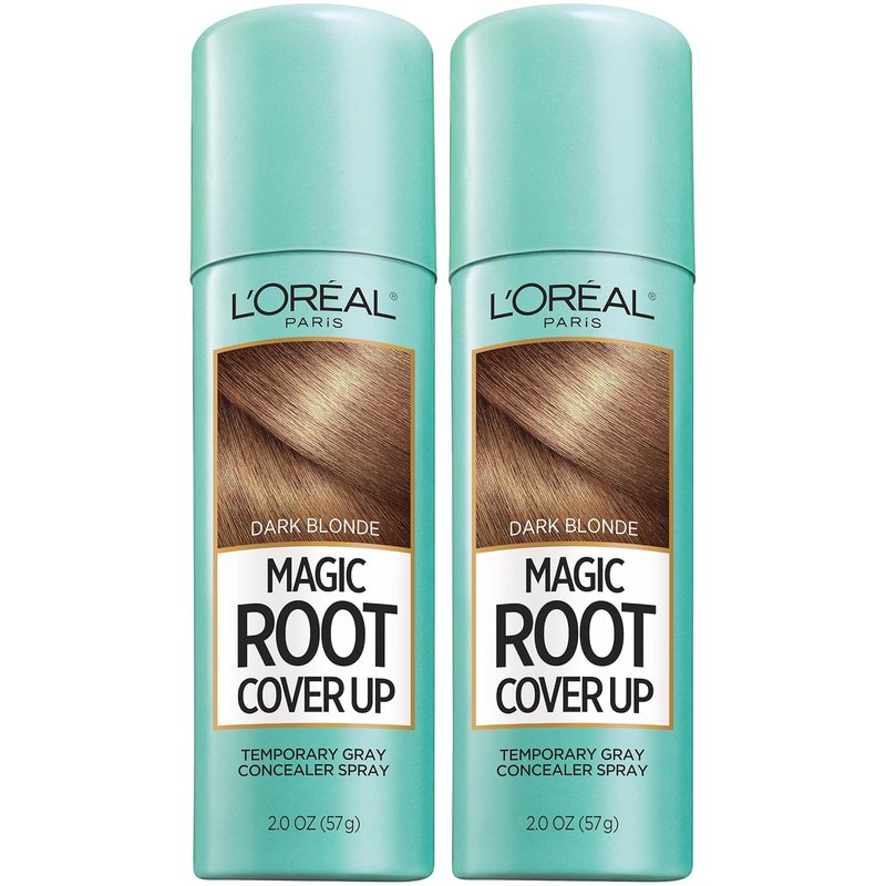 L'Oreal Paris Magic Root Cover Up - Dark Blonde Gray Hair Spray | 100% Coverage, Lightweight & Transfer-Resistant, 2 oz (2 Count)