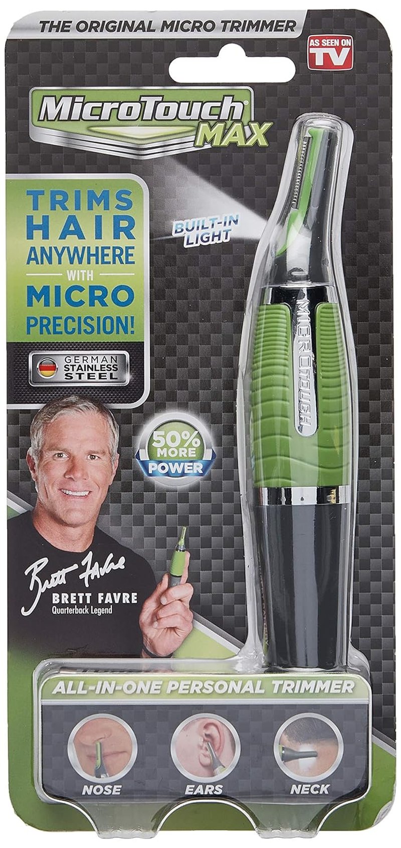 Micro Touch MAX Hair Trimmer - Precision Grooming Tool for All Hair Types | Green RTC12
