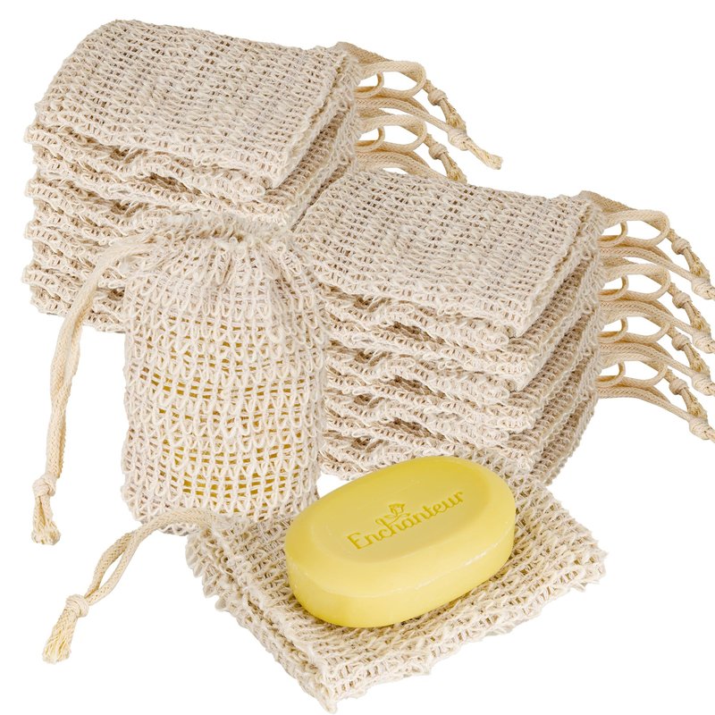 KEJJNYER 50 Pack Soap Saver Bags, Exfoliating Soap Pouch Bar Mesh Bags with Drawstring, Foaming and Drying Soaps Exfoliating Net for Bath and Shower