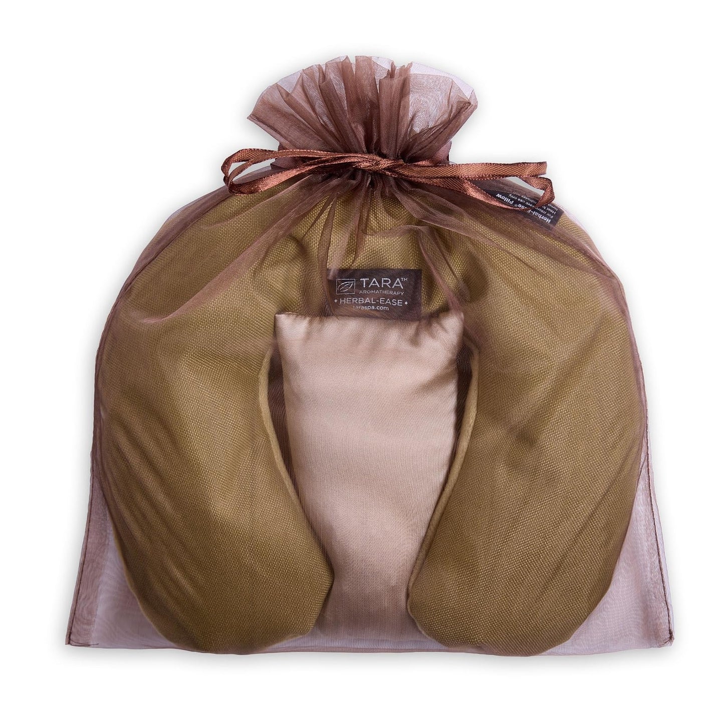 TARA Spa Therapy Herbal-Ease Aromatherapy Pillow Gift Bag Set, Neck + Silk Eye Pillow, Chai