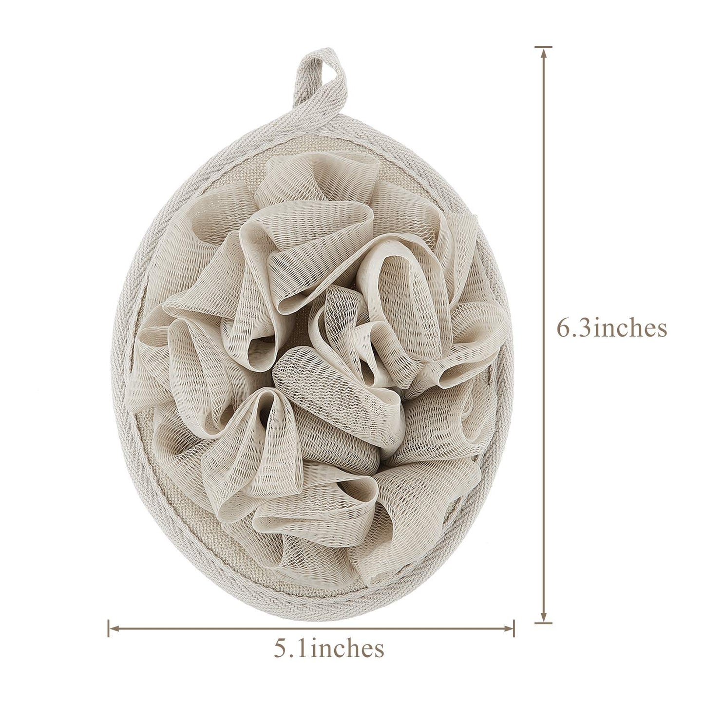 Boao 6 Pcs Bath Shower Pouf Sponge Mesh Pouf Shower Ball Exfoliating Body Sponge Pad Scrubber Glove with Flower Bath Ball (Multi-Color)