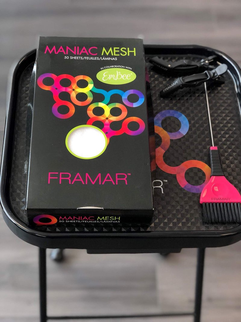 FRAMAR Maniac Mesh Sheets - Mesh Strips for Hair Dye, Hair Color, Hair Bleach - 50 Pack (Reusable)
