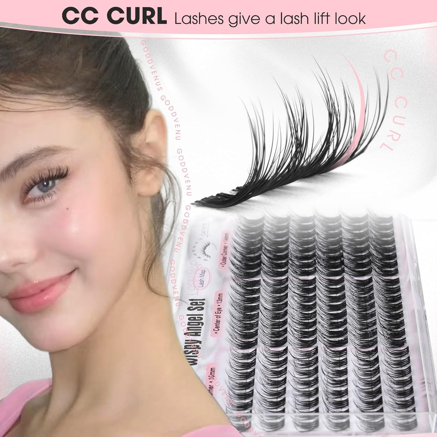 Skiennix Short Wispy Lash Clusters - C Curl Fluffy Natural Individual Lashes | 144pcs Set (10-12-14mm)