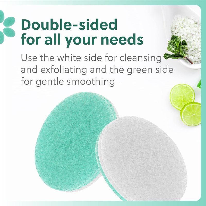 Impresa Double-Sided Body Sponge - White & Blue, Pack of 6 - Deep Exfoliation & Body Scrub Pad - Dual-Sided Design - Gentle Facial Cleanse & Face Scrubber