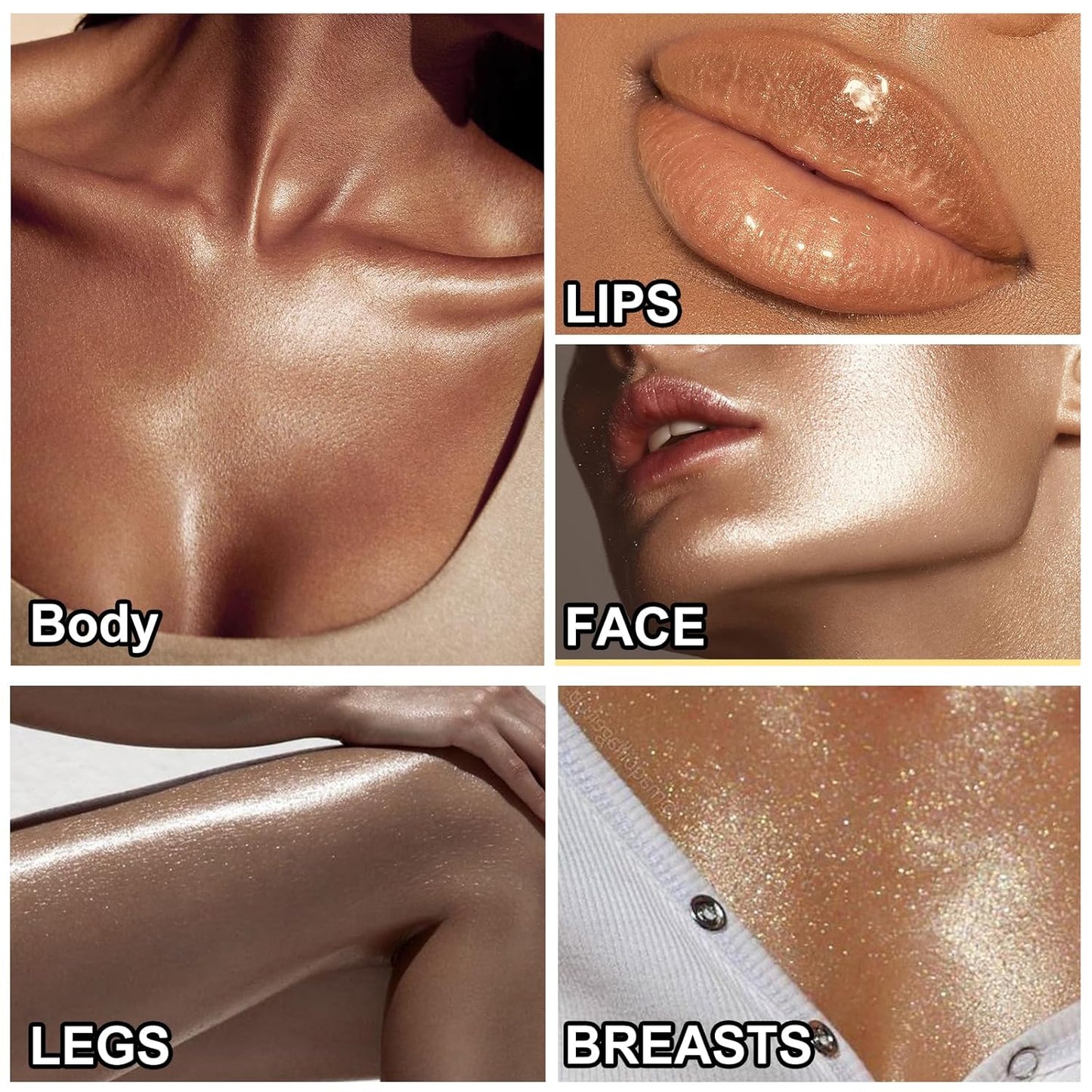 Skiennix Shimmer Oil - 100ml Moisturizing Body Luminizer | Waterproof Glitter Highlighter in Bronze Gold