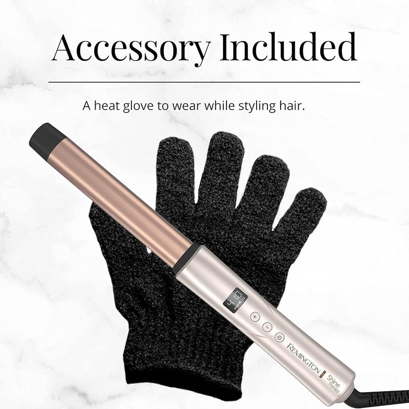 Remington Shine Therapy Curling Wand - 1 Inch Argan Oil & Keratin Infused for Loose Waves | Includes Heat Glove