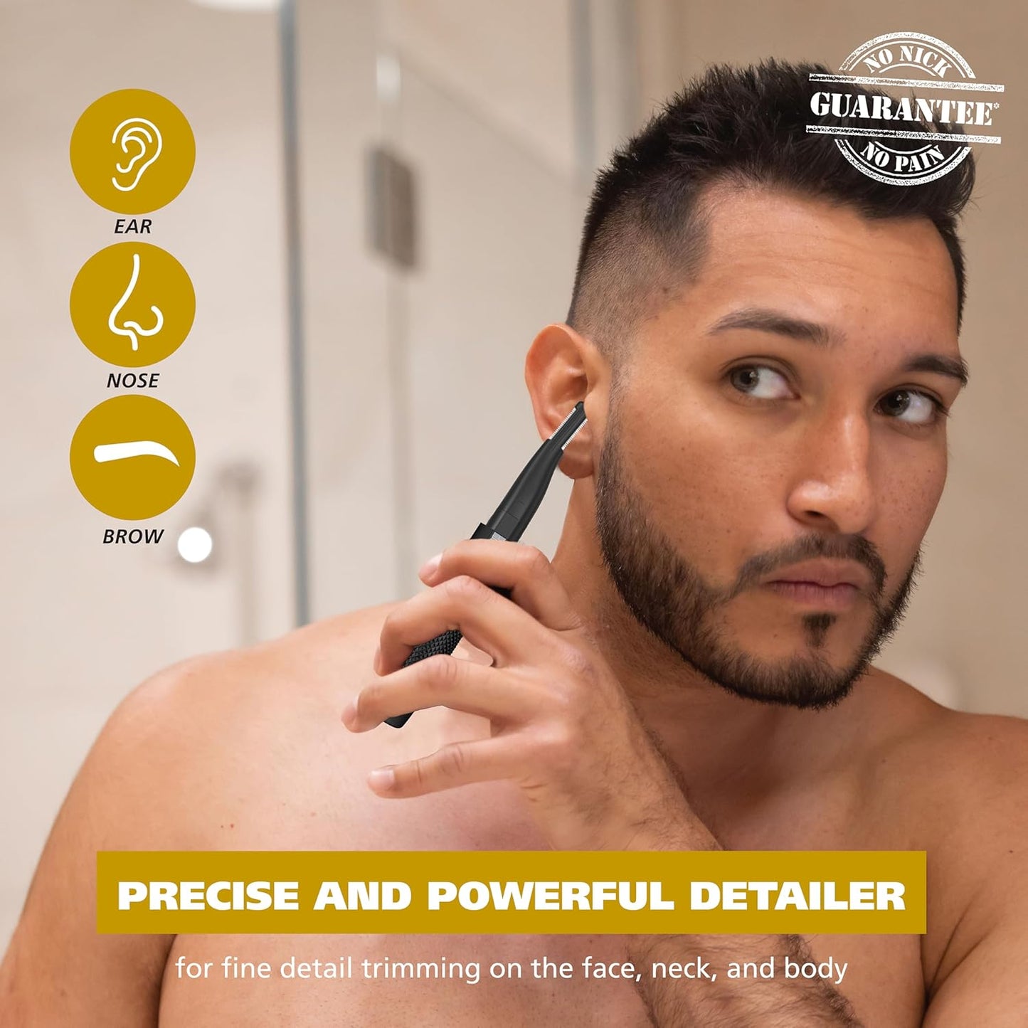 Wahl Manscaper® Dual-Sided Eyebrow & Nose Hair Trimmer for Men - Lithium Battery Powered | Model 3023805