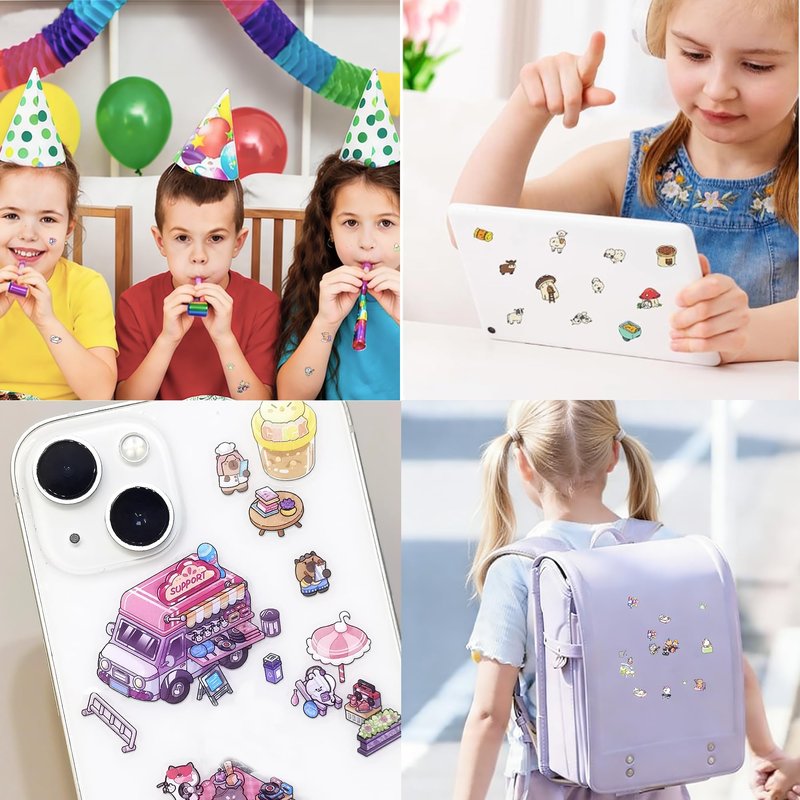 3D Scene Stickers DIY Craft Kit Cartoon Animal House Sticker for Kids Adults with 3 Tweezers Sticker Therapy Stress Relief Gift（4 Sets）
