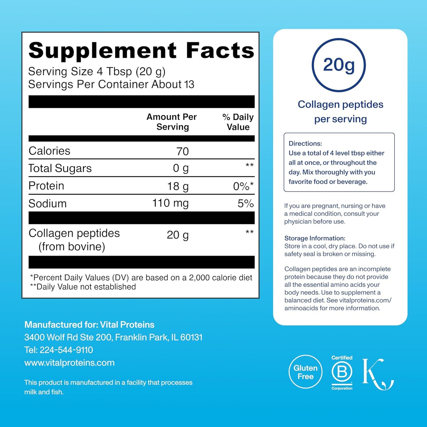 Vital Proteins Collagen Peptides Powder - Unflavored Collagen for Hair, Skin & Joint Health | 9.33 OZ