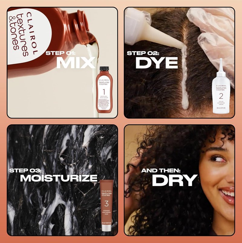 Clairol Textures & Tones Permanent Hair Dye - 5G Caramel Brown | Ammonia-Free, Moisture-Rich with Argan & Olive Oil
