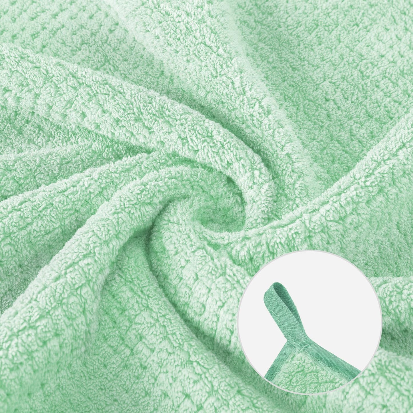 MaopaoBeauty 6 Pack Washcloth Set, Waffle Washcloth Towels Set, Microfiber Super Soft Highly Absorbent, Sturdy Quick Drying Towels for Bathroom, Gym, Sports, Yoga, Green