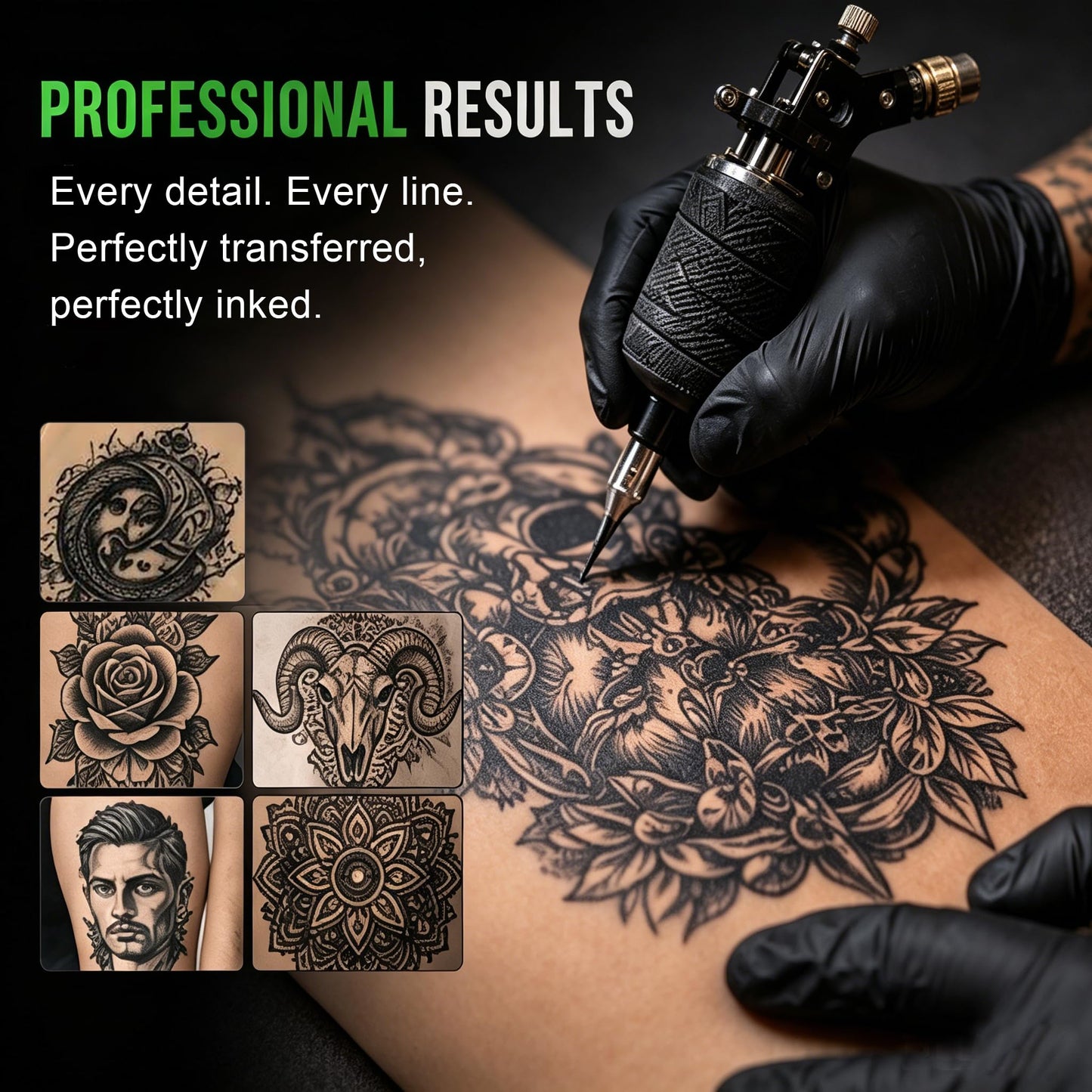 Jconly Tattoo Transfer Paper, 50 Sheets Stencil Transfer Paper for Tattooing, A4 Size Thermal Stencil Paper for Tattoo Beginners Artists Tattoo Supplies