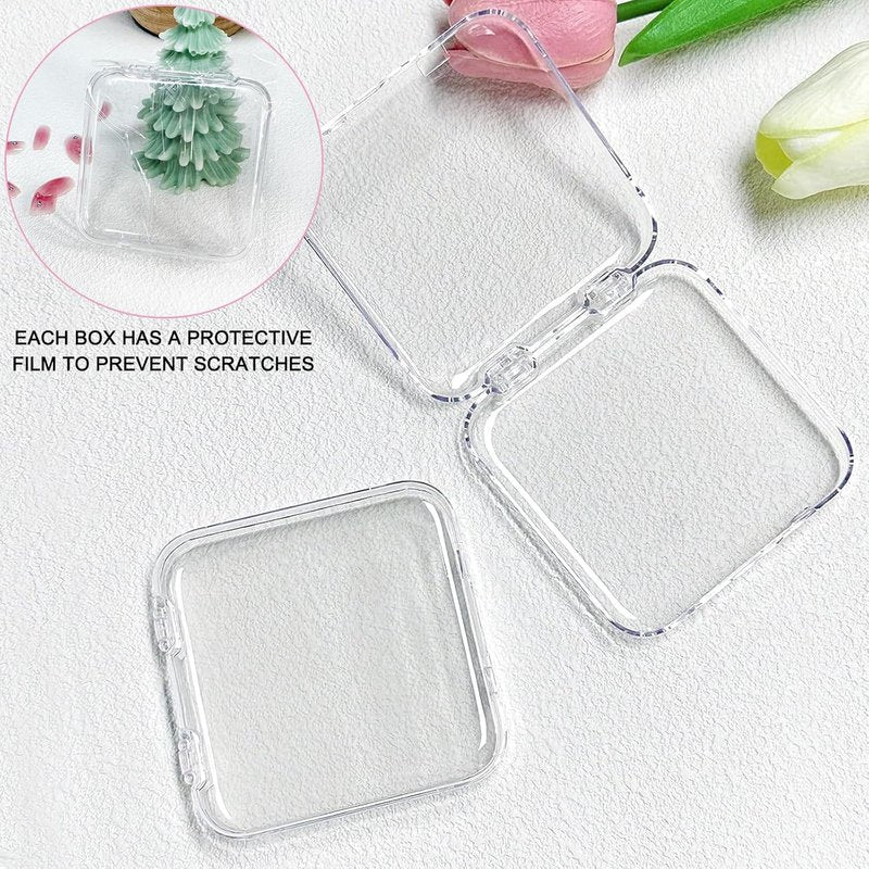 Press On Nail Storage Box - 12pcs Clear Acrylic Organizer with Adhesive Tape | Ideal for Nail Salons