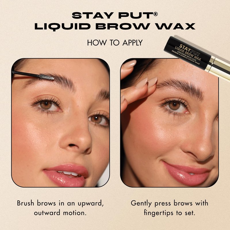 Milani Stay Put Liquid Brow Wax - 16HR Wear Clear Eyebrow Gel with Shea Butter & Argan Oil - Sculpting & Lifting Brow Lamination Formula with Precision Tapered Brush - Cruelty-Free - 0.17 fl oz