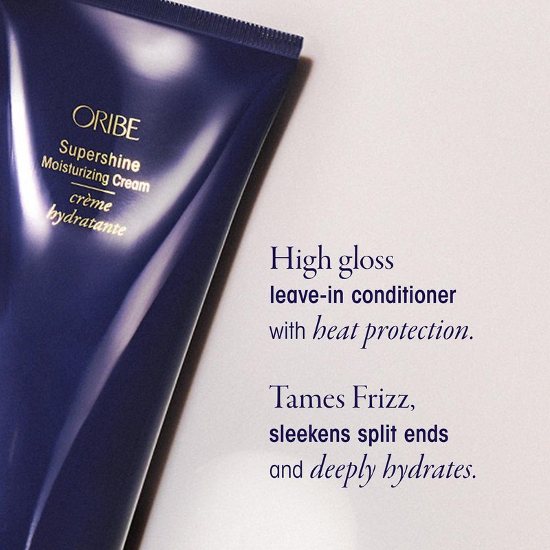 Oribe Supershine Moisturizing Styling Cream Travel Size - Adds Shine & Smooths Frizz With Heat Protection - Blowout Primer, Air Dry Cream & Style Finisher For Medium & Thick Hair - 1.7 oz