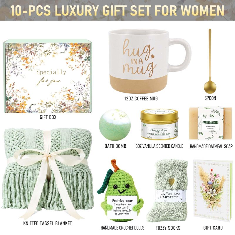 Birthday Gifts for Women Self Care Spa Gift Baskets for Women, Get Well Soon Gift Baskets Thinking of You Relaxation Stress Relief Care Package