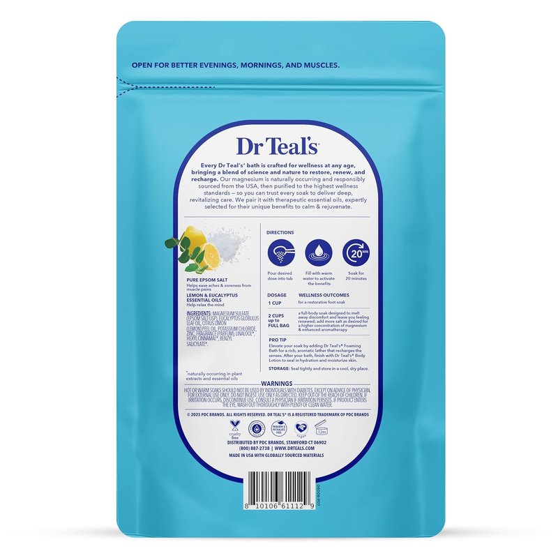 Dr Teal's Epsom Salt Magnesium Soak - Restorative Minerals with Magnesium, Potassium & Zinc | 3 lbs