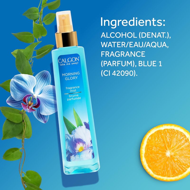 Calgon Morning Glory Fragrance Body Mist - Refreshing Scent | 8 Fl Oz