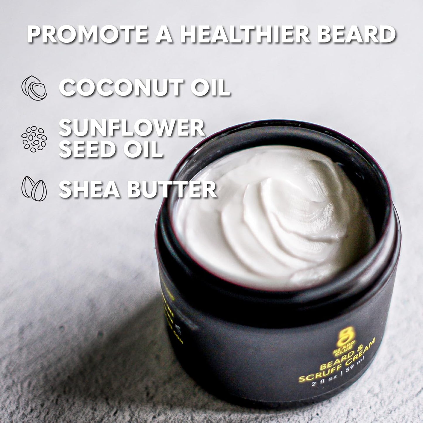 The Beard Club Biotin Beard Cream - Moisturizing Shea Butter for Healthier Facial Hair & Skin