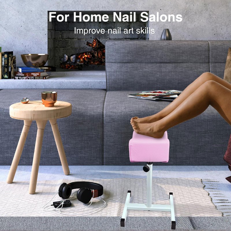 LOVEVLOGY Pedicure Foot Rest,Height Adjustable Pedicure Chair,Non-Slip Pedicure Stool for Massage Office or Home,Pink